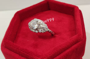 1930s Vintage 2.20 Ct White Round Diamond Engagement Ring In 925 Sterling Silver - STARJEWEL999