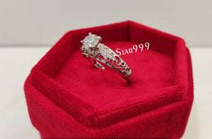 1930s Vintage Edwardian Engagement Ring In 925 Sterling Silver - STARJEWEL999