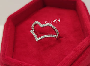 Unique Heart Shape Wedding Band In 925 Sterling Silver