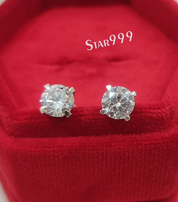 Stud Earrings In 925 Sterling Silver