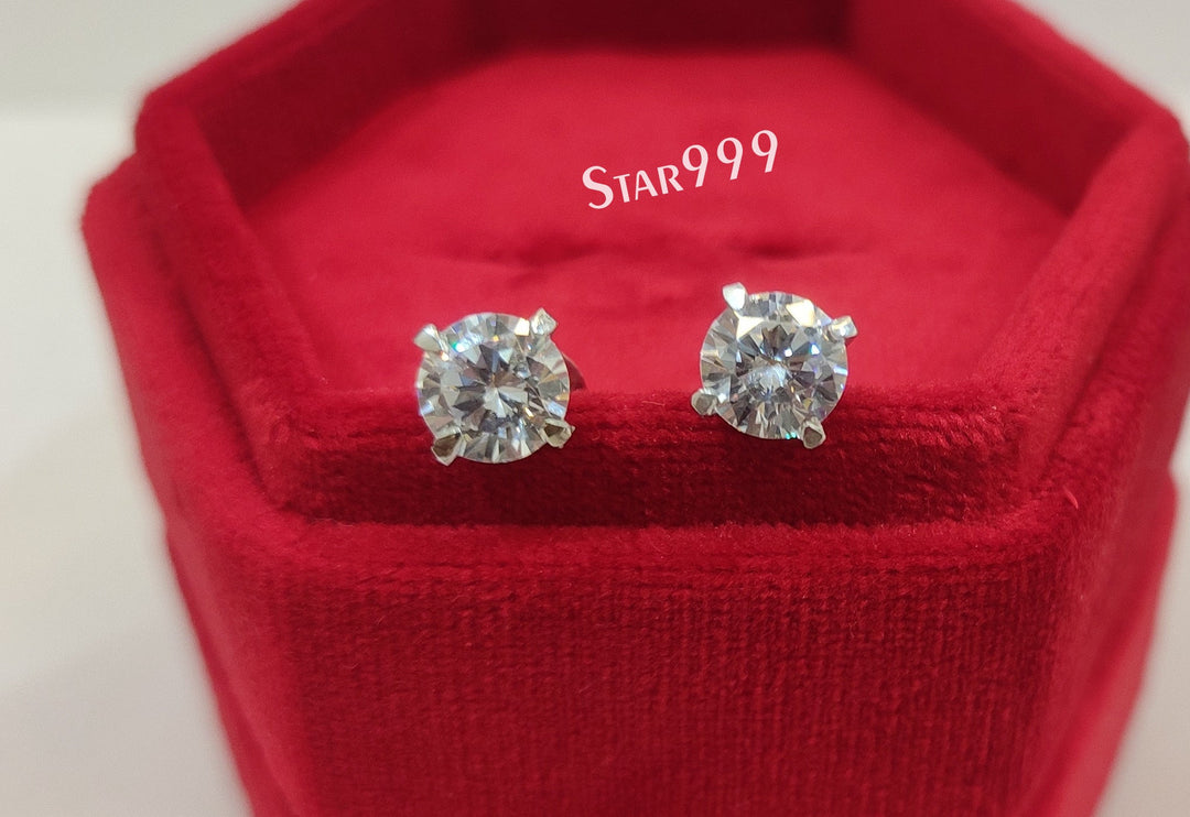 Stud Earrings In 925 Sterling Silver