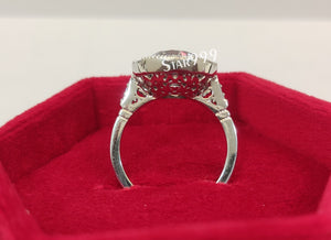 Vintage Engagement Ring In 925 Sterling Silver,Art Deco Ring