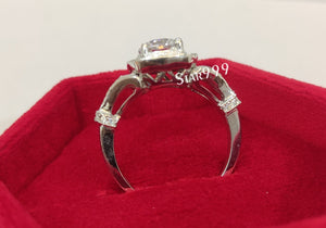 Vintage Engagement Ring In 925 Sterling Silver,Art Deco Ring