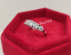 Vintage Edwardian Engagement Ring In 925 Sterling Silver