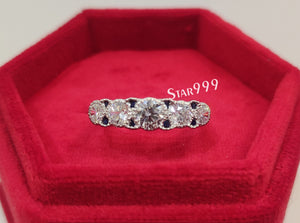 Vintage Edwardian Engagement Ring In 925 Sterling Silver