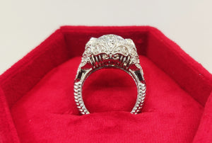 Round Diamond Vintage Style Engagement Ring In 925 Sterling Silver,Filigree Ring