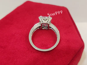 Vintage Radiant Diamond Engagement Ring In 925 Sterling Silver,Filigree Ring