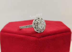 Round Diamond Engagement Ring In 925 Sterling Silver