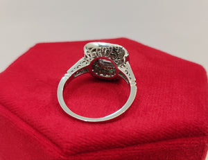 Vintage Style Engagement Ring In 925 Sterling Silver