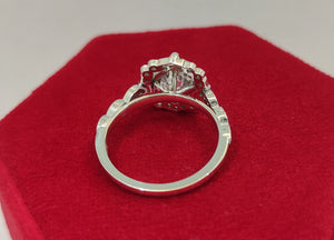 Vintage White Round Diamond Engagement Ring In 925 Sterling Silver