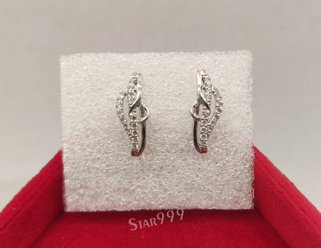 Stud Earrings In 925 Sterling Silver