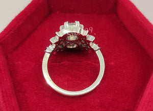 Vintage Engagement Ring,Two White Round Diamond Engagement Ring In 925 Sterling Silver