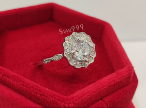 Antique Engagement Ring In 925 Sterling Silver - STARJEWEL999