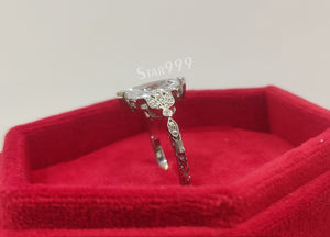 Antique White Marquise Diamond Engagement Ring In 925 Sterling Silver - STARJEWEL999